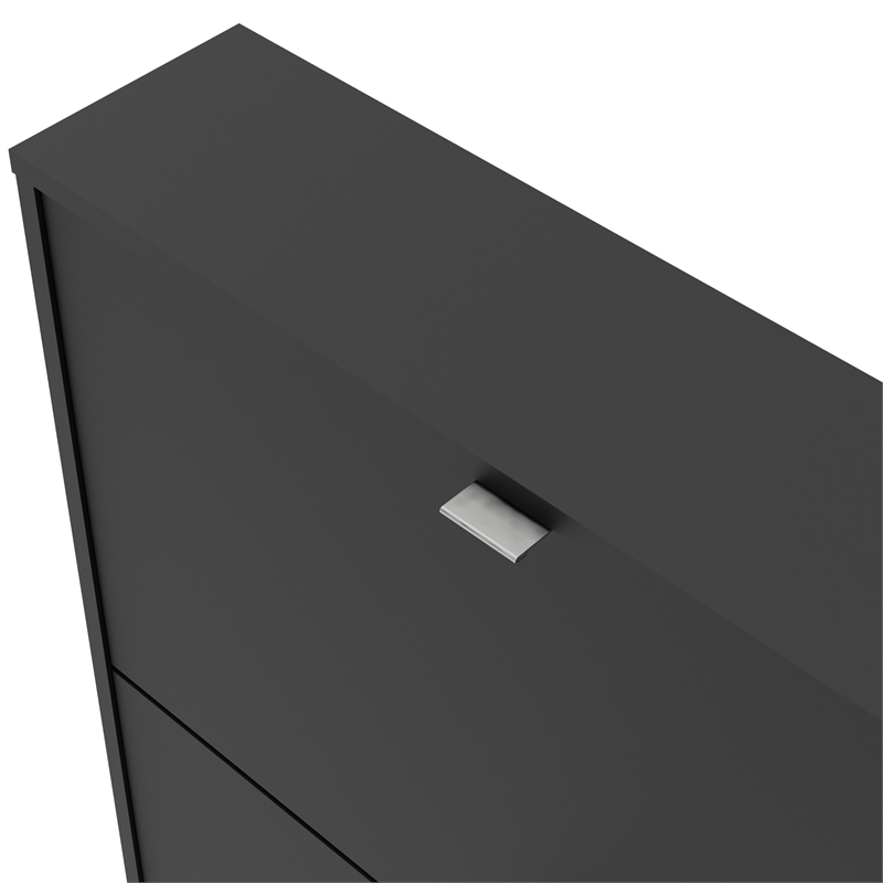Tvilum Bright 2 Drawer Shoe Cabinet in Black Matte with 1 Layer