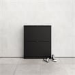 Tvilum Bright 2 Drawer Shoe Cabinet in Black Matte with 1 Layer