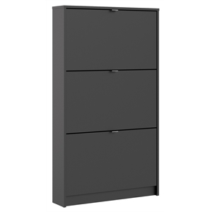 tvilum bright 3 drawer shoe cabinet in black matte with 1 layer