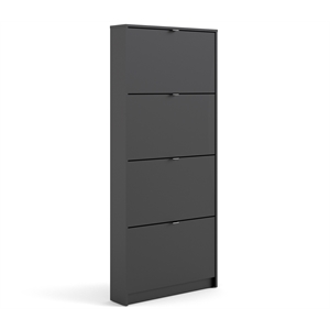 tvilum bright 4 drawer shoe cabinet in black matte with 1 layer