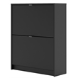 Tvilum Bright 2 Drawer Shoe Cabinet in Black Matte with 2 Layers
