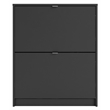 Tvilum Bright 2 Drawer Shoe Cabinet in Black Matte with 2 Layers
