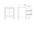 Tvilum Madrid 2 Drawer Nightstand in Black Matte
