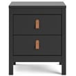 Tvilum Madrid 2 Drawer Nightstand in Black Matte