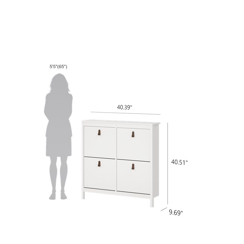 Tvilum Madrid 4 Drawer Shoe Cabinet in White