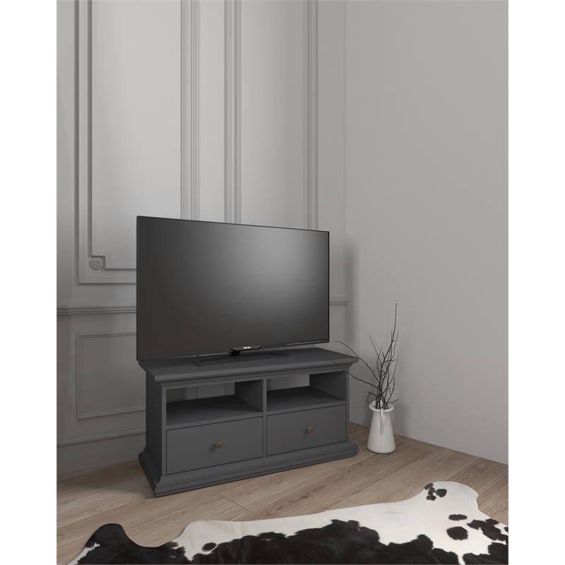 Tvilum Sonoma 2 Drawer TV Stand with 2 Shelves in Black Lead