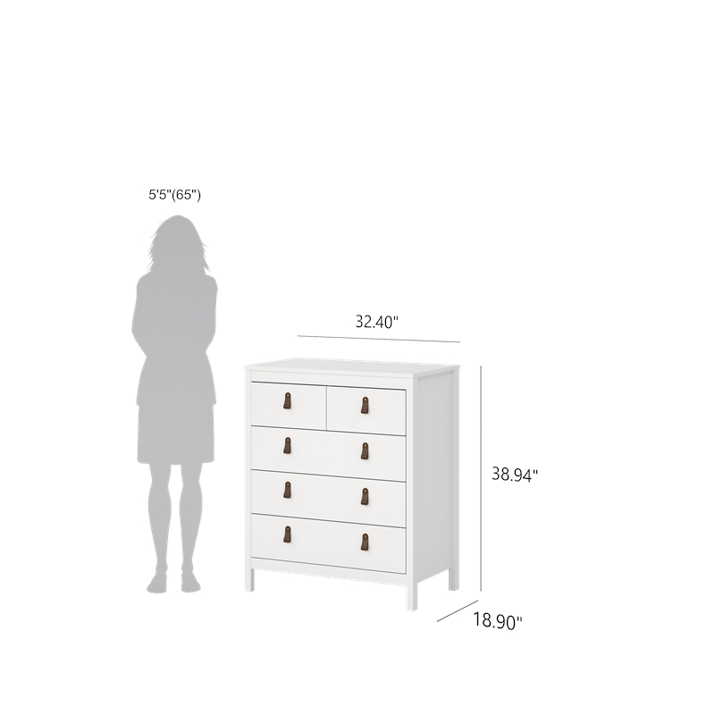 Tvilum Madrid 5 Drawer Chest in White