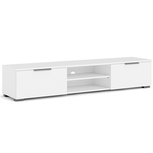 tvilum match 2 drawer 2 shelf tv stand in white