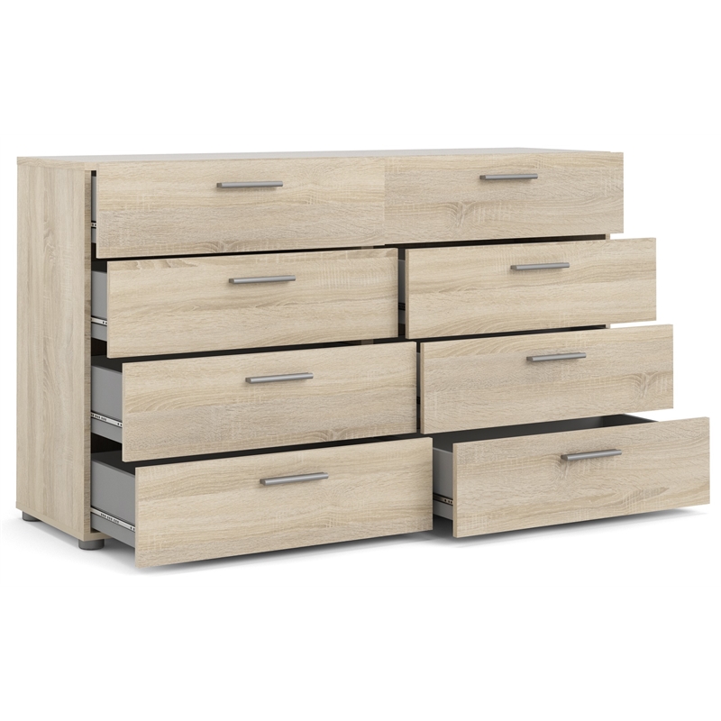 Tvilum Austin 8 Drawer Double Dresser in Oak Structure