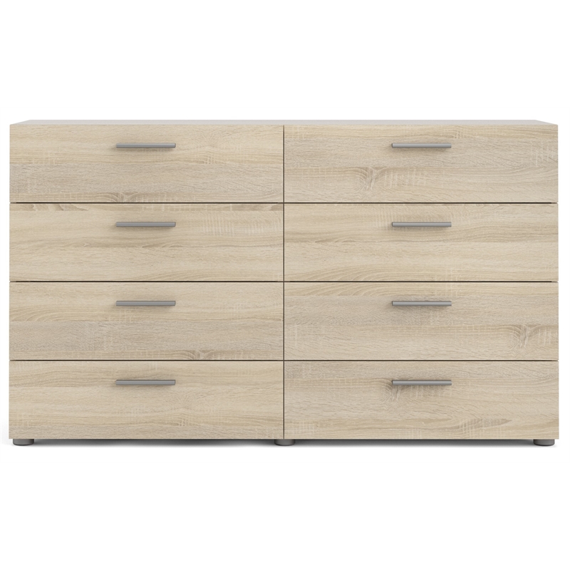Tvilum Austin 8 Drawer Double Dresser in Oak Structure