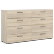 Tvilum Austin 8 Drawer Double Dresser in Oak Structure