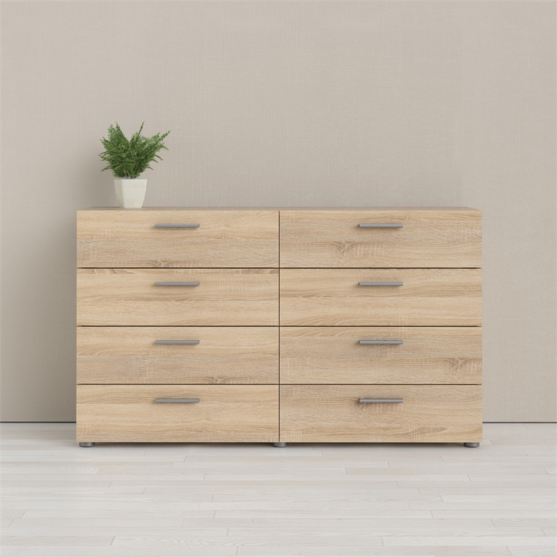 Tvilum Austin 8 Drawer Double Dresser in Oak Structure