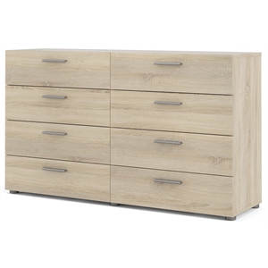 tvilum austin 8 drawer double dresser in oak structure