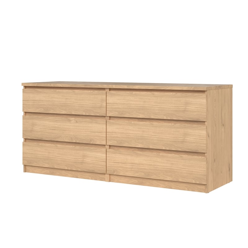 Tvilum Scottsdale 6-Drawer Double Dresser in Jackson Hickory