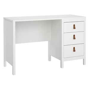 Tvilum Madrid Home Office Writing Desk with 3 Storage Drawers in White