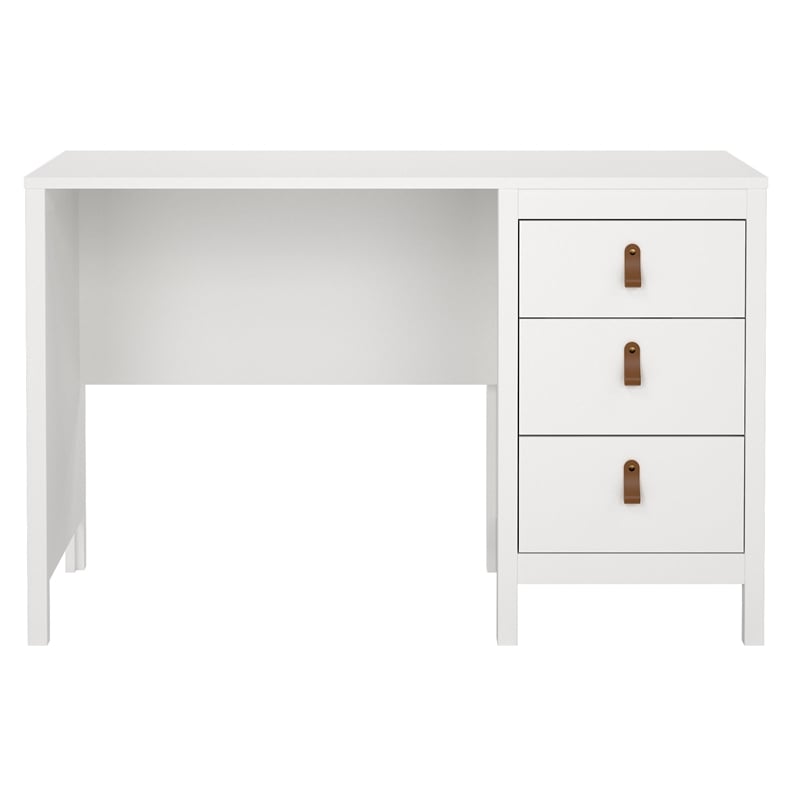 Tvilum Madrid Home Office Writing Desk with 3 Storage Drawers in White