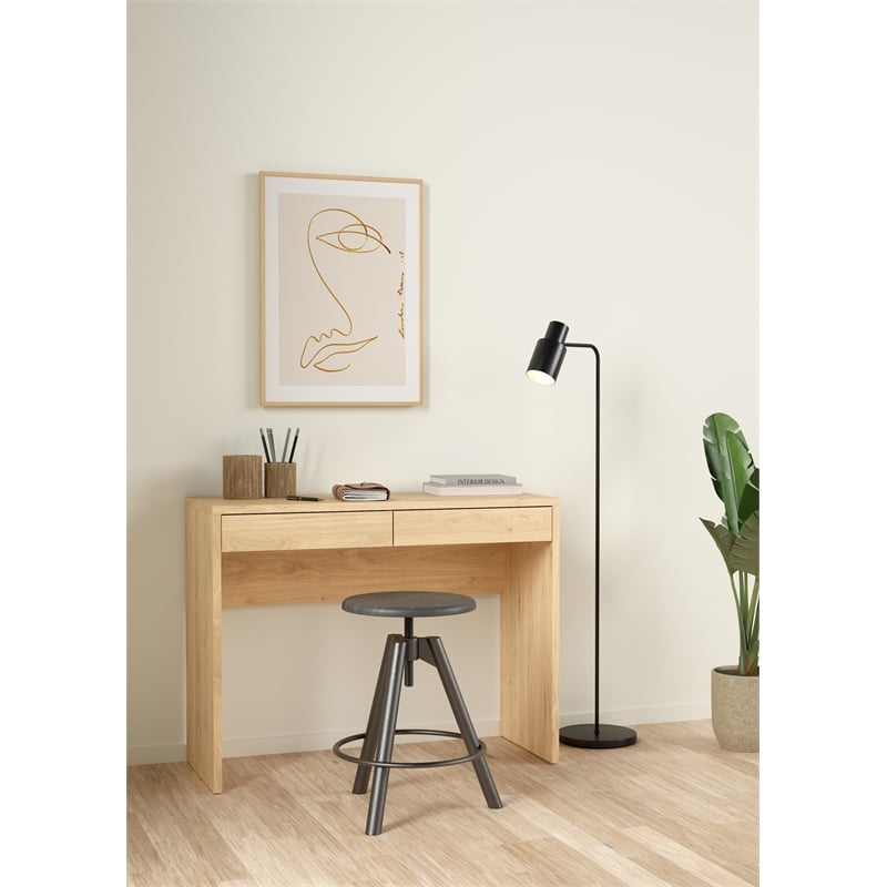 Tvilum Wilbur Home Office Writing Desk with 2 Storage Drawers in Jackson Hickory
