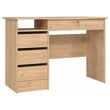 Tvilum Wescot Home Office Desk with 4 Drawers and Open Shelf in Jackson Hickory