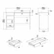 Tvilum Wescot Home Office Desk with 4 Drawers and Open Shelf in Jackson Hickory