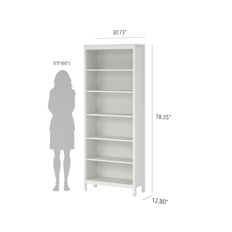 Tvilum Madrid Adjustable 6 Shelf Bookcase in White