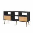 Tvilum Bodo TV Stand with 2 Drawers and 4 Shelves in Matte Grey