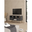 Tvilum Bodo TV Stand with 2 Drawers and 4 Shelves in Matte Grey