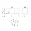 Tvilum Bodo TV Stand with 2 Drawers and 4 Shelves in Matte Grey