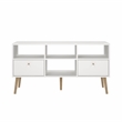 Tvilum Bodo TV Stand with 2 Drawers and 4 Shelves in White