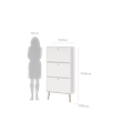 Tvilum Bodo Shoe Cabinet with 3 Storage Drawers in White
