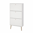 Tvilum Bodo Shoe Cabinet with 3 Storage Drawers in White