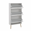 Tvilum Bodo Shoe Cabinet with 3 Storage Drawers in White