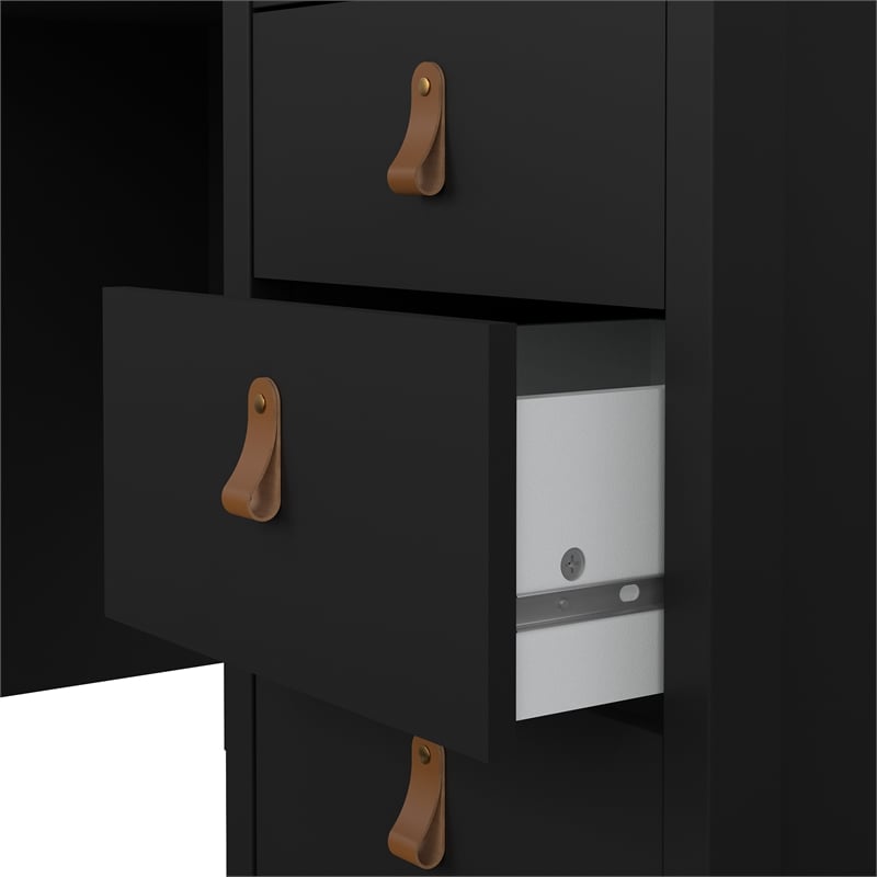 Tvilum Madrid Home Office Writing Desk with 3 Storage Drawers in Black Matte
