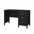 Tvilum Madrid Home Office Writing Desk with 3 Storage Drawers in Black Matte