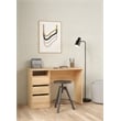 Tvilum Wes Writing Desk with 3 Storage Drawers and Open Shelf in Jackson Hickory