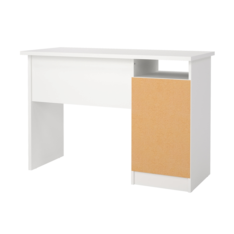 Tvilum Wes Writing Desk with 3 Storage Drawers and Open Shelf in White