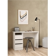 Tvilum Wes Writing Desk with 3 Storage Drawers and Open Shelf in White