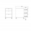 Tvilum Sign Mobile Cabinet with 3 Drawers and casters in Hickory and White