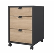 Tvilum Sign Mobile Cabinet with 3 Drawers in Matte Grey and Jackson Hickory