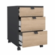 Tvilum Sign Mobile Cabinet with 3 Drawers in Matte Grey and Jackson Hickory