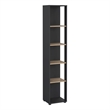 Tvilum Sign Tall Open Storage 5 Shelf Bookcase in Matte Grey and Jackson Hickory