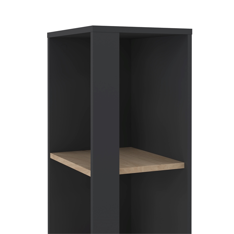 Tvilum Sign Tall Open Storage 5 Shelf Bookcase in Matte Grey and Jackson Hickory