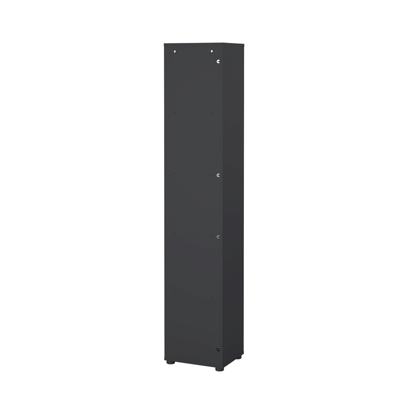 Tvilum Sign Tall Open Storage 5 Shelf Bookcase in Matte Grey and Jackson Hickory