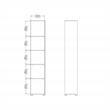 Tvilum Sign Tall Open Storage 5 Shelf Bookcase in Matte Grey and Jackson Hickory