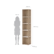 Tvilum Sign Tall Open Storage 5 Shelf Bookcase in Hickory and White