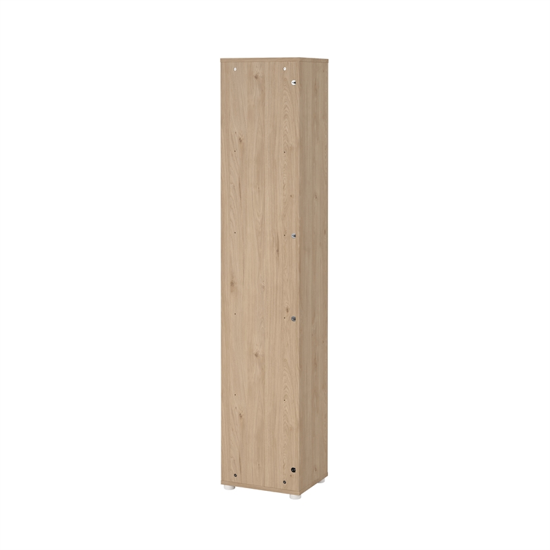 Tvilum Sign Tall Open Storage 5 Shelf Bookcase in Hickory and White