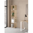 Tvilum Sign Tall Open Storage 5 Shelf Bookcase in Hickory and White