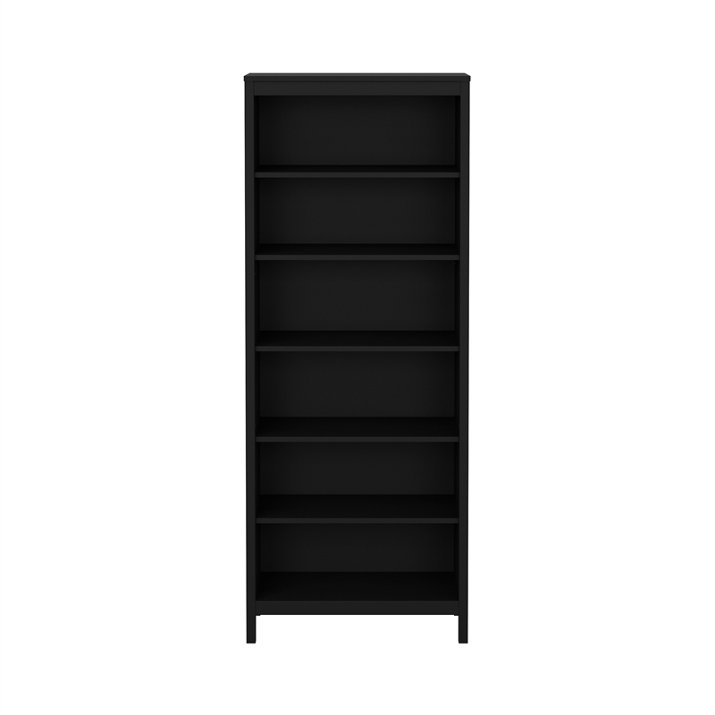 Tvilum Madrid Adjustable 6 Shelf Open Storage Bookcase in Black Matte