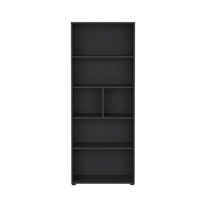 Tvilum Sign Adjustable 6 Shelf Open Storage Bookcase in Matte Grey