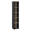 Tvilum Sign Tall Bookcase 10 Shelf Open Storage Bookshelf in Grey and Hickory