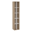 Tvilum Sign Tall Bookcase 10 Shelf Open Storage Bookshelf in Hickory and White